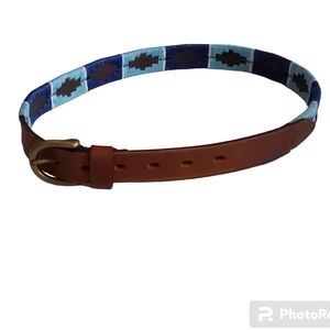 Estribos leather and woven yarn belt